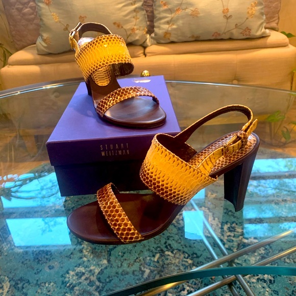 ✨Stuart Weitzman✨Bander Rocco’s Mali Snake & Leather Sandal - Picture 5 of 11